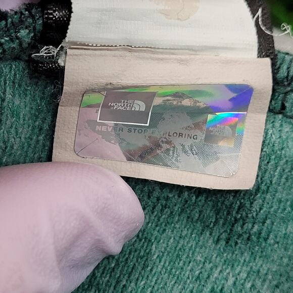 North-Face Colorblock Jacket Womens S/M 19x25 Green Black - Picture 13 of 16